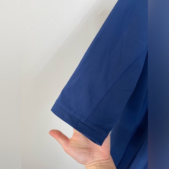 Chico's Zenergy Knit Insert Elegant Blue Sleeve Women's Dress UPF Sz 14 NWT - Picture 6 of 15